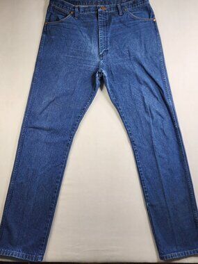 Wrangler Mens 40x34 Blue Cowboy Cut Jeans Original Fit 13MWZ Indigo Denim